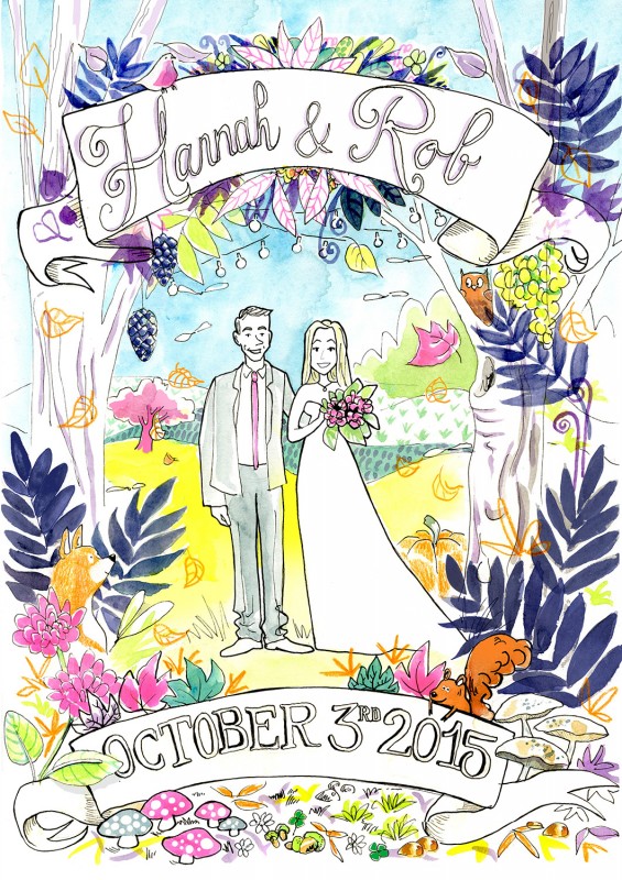 Carton d'invitation mariage illustration, Julie Blaquié