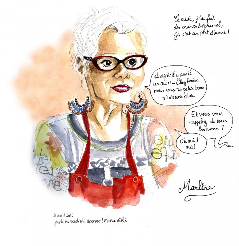 Chez Marlène, restaurant Bordeaux, illustration Bordeaux, Julie Blaquié