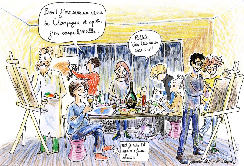 atelier arts plastiques Bordeaux, Julie Blaquié, illustration Bordeaux