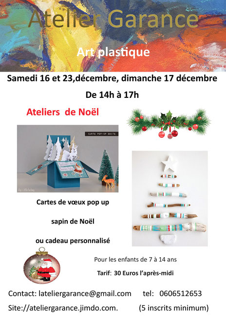 Atelier créatif, arts plastiques, Noël, enfants, Bordeaux