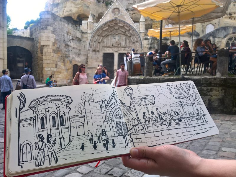 Sketchcrawl St Emilion, Sketchcrawl Bordeaux, Julie Blaquie Bordeaux, Urban Sketchers