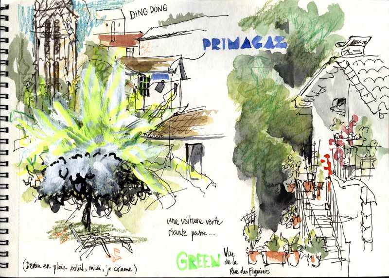 Sketchcrawl, La Réole, illustration bordeaux, julie Blaquié 2019, aquarelle, croquis