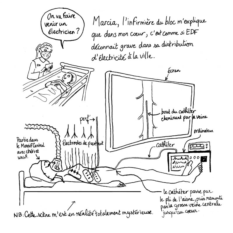 fibrillation auriculaire, ablation fa, illustration julie blaquié, clinique saint augustin